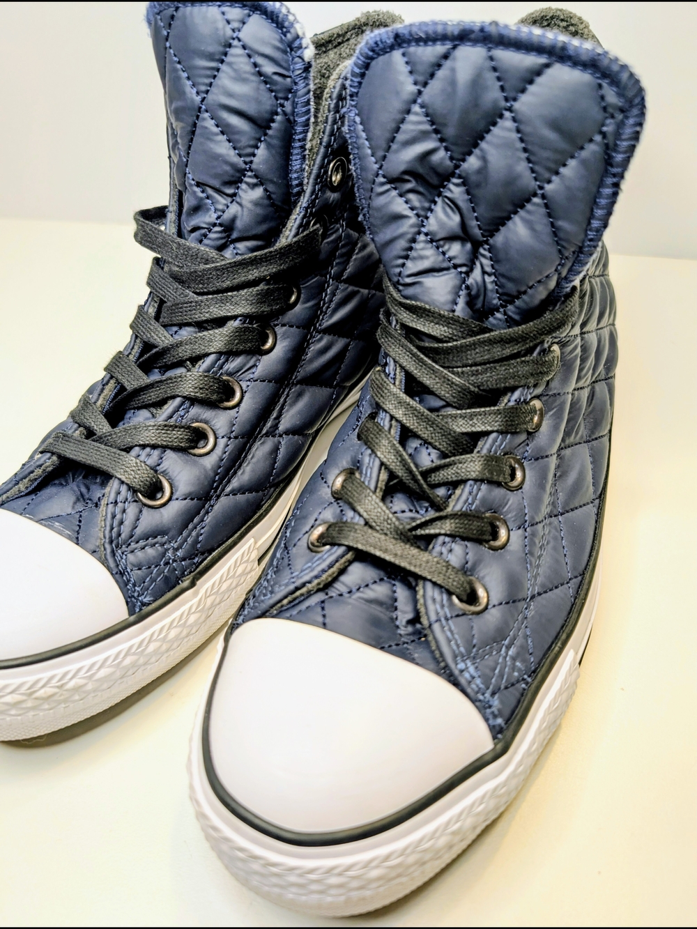 Converse Chuck Taylor All Star Quilted Nylon High Top Navy Blue Mens Size 9 - Picture 4 of 8